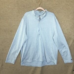 Graham Luxe 1/4 Zip Pullover Mens 2XL Heathered Blue Stretch Golf